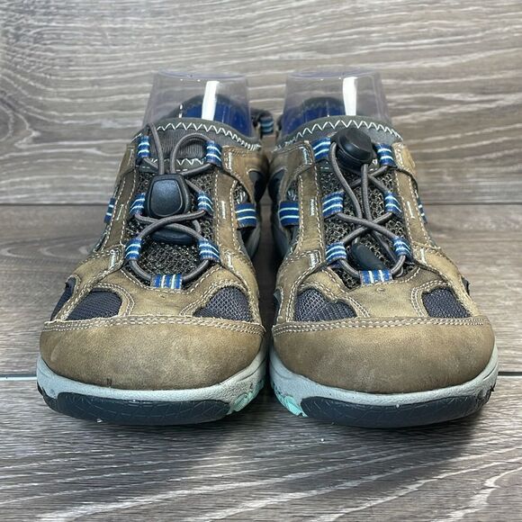 Merrell Cambrian Oyster Pull Women’s Sz 7 Leather Mesh Outdoor Vibram Sandals - Picture 2 of 12